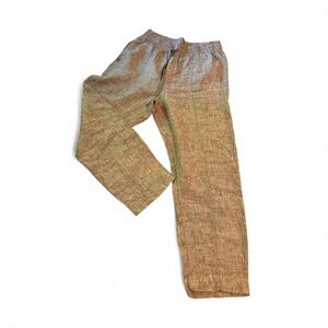 Athleta 100% Linen Relaxed Pants Light Taupe Size M
